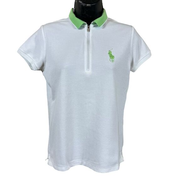 Ralph Lauren Golf Polo White & Lime Green - Picture 1 of 9